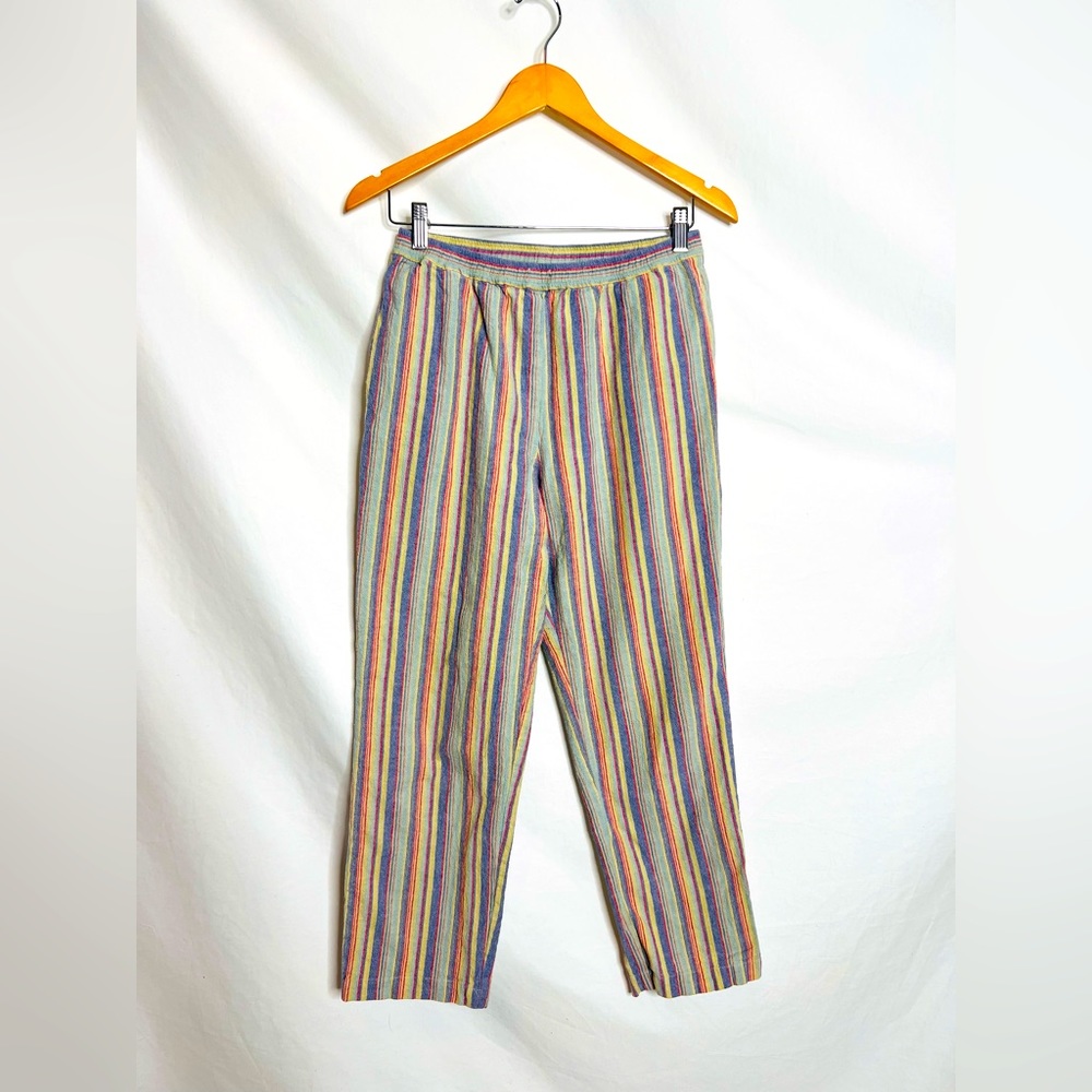 Appleseeds | Petite Colorful Striped Springtime Cotton Trousers